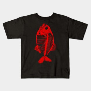 Piranha Skeleton Red- Memoria Amazonica Kids T-Shirt